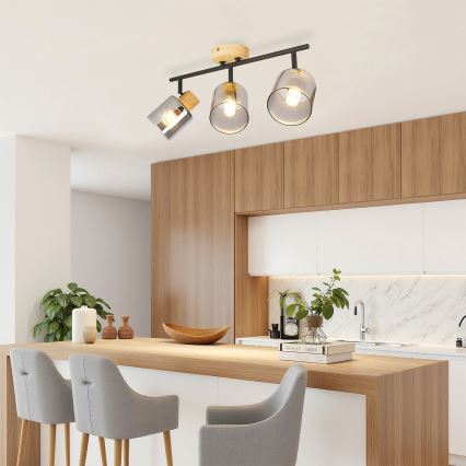 Brilagi - Punktvalgusti HYGGE 3xE14/15W/230V must/suitsune