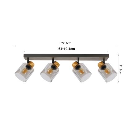 Brilagi - Punktvalgusti HYGGE 3xE14/15W/230V must/suitsune