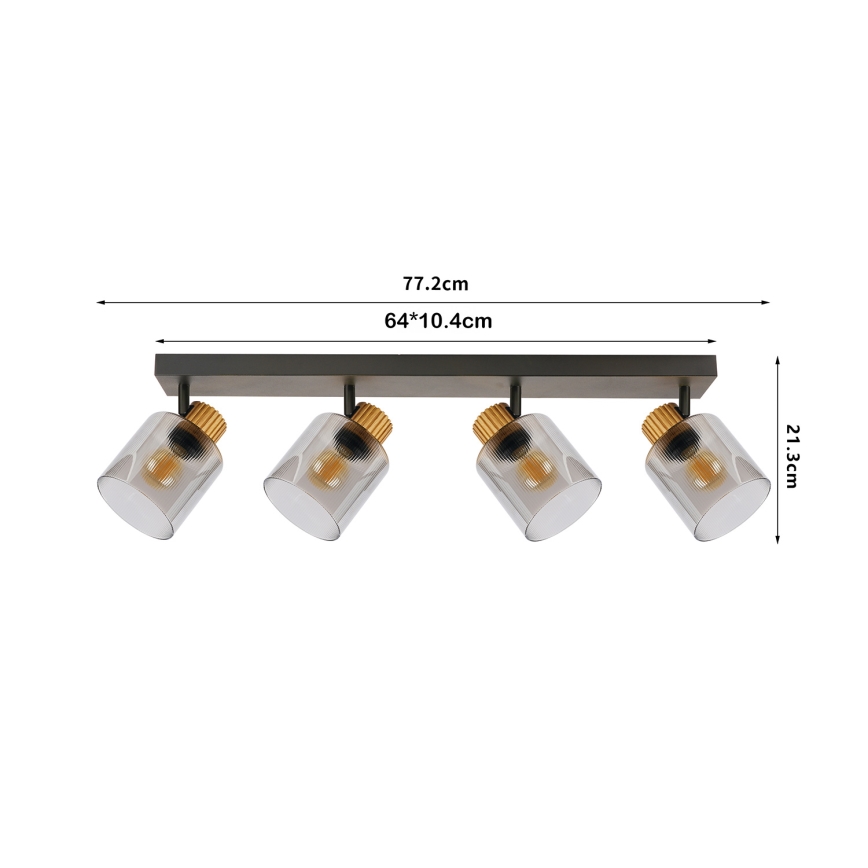 Brilagi - Punktvalgusti HYGGE 3xE14/15W/230V must/suitsune