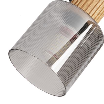 Brilagi - punktvalgusti HYGGE 3xE14/15W/230V puit/suitsune