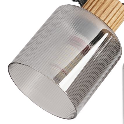 Brilagi - Punktvalgusti HYGGE 3xE14/15W/230V puit/suitsune