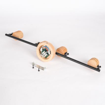 Brilagi - Punktvalgusti HYGGE 4xE14/15W/230V kummipuit/suitsuhall