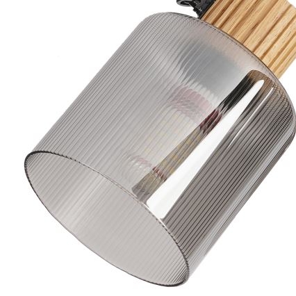 Brilagi - Punktvalgusti HYGGE 4xE14/15W/230V puit/suitsune