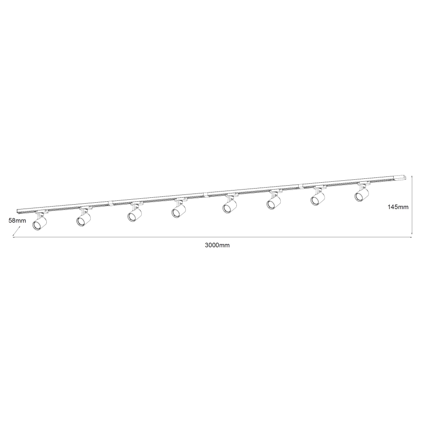 Brilagi - Punktvalgusti liistsüsteemis HUSKY 8xGU10/10W/230V must/kuldne