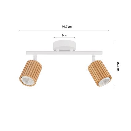 Brilagi - punktvalgusti MODERN WOOD 2xGU10/8W/230V puit/valge