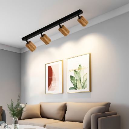 Brilagi - Punktvalgusti MODERN WOOD 4xGU10/8W/230V puit/must