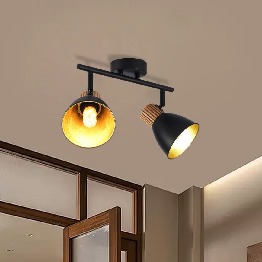 Brilagi - Punktvalgusti ODENSE 2xE14/10W/230V kummipuit/must