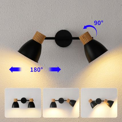 Brilagi - Punktvalgusti ODENSE 2xE14/10W/230V kummipuit/must