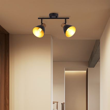 Brilagi - Punktvalgusti ODENSE 2xE14/10W/230V kummipuit/must