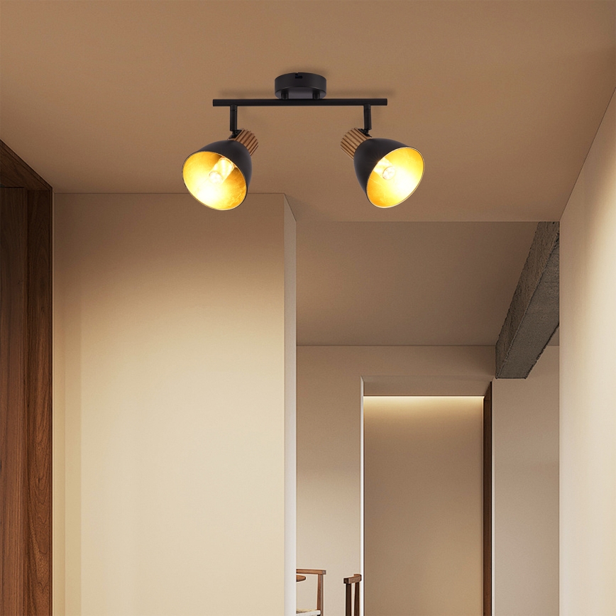 Brilagi - Punktvalgusti ODENSE 2xE14/10W/230V kummipuit/must