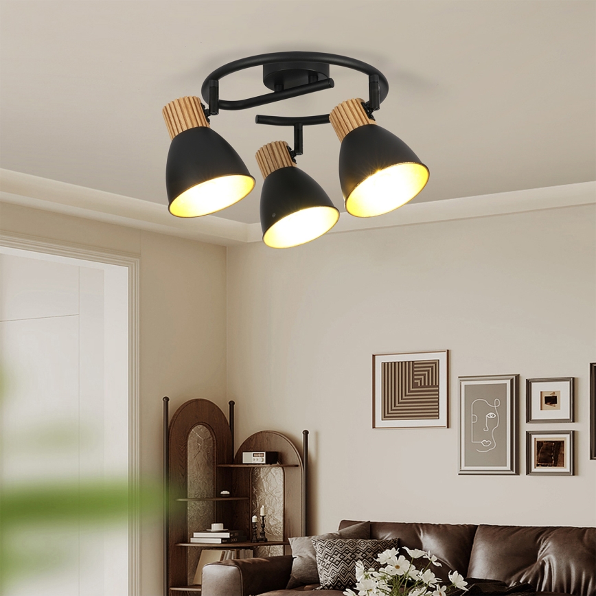 Brilagi - punktvalgusti ODENSE 3xE14/10W/230V puit/must