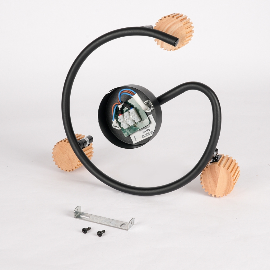 Brilagi - punktvalgusti ODENSE 3xE14/10W/230V puit/must