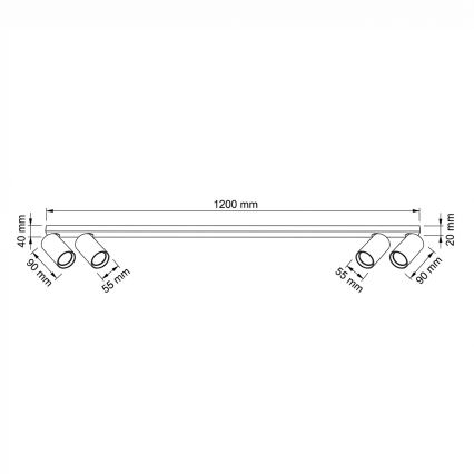 BRILAGI - punktvalgusti SELE LONG 4xGU10/30W/230V valge