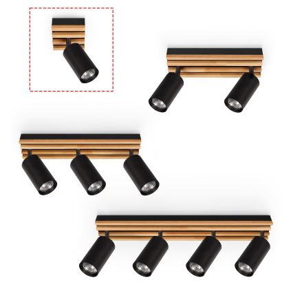 Brilagi - punktvalgusti SELE WOOD 1xGU10/30W/230V must/puit