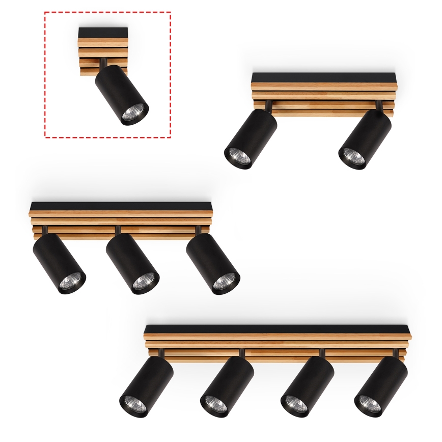 Brilagi - punktvalgusti SELE WOOD ACOUSTIC 1xGU10/30W/230V must/puit