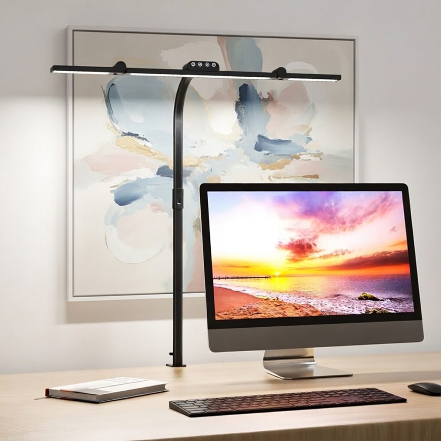Brilagi - LED-hämardatav puutetundlik laualamp klambriga VARIO LED/24W/230V 3000-6500K CRI 92 must