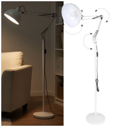 BRILAGI - Reguleeritav põrandalamp TASKER 1xE27/60W/230V 157 cm valge