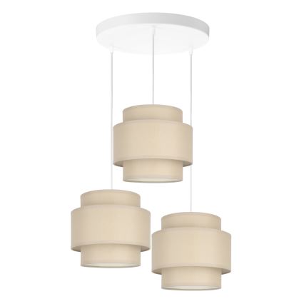 Brilagi - RESNA ripplamp kaablil 3xE27/60W/230V, Ø 45 cm, beež