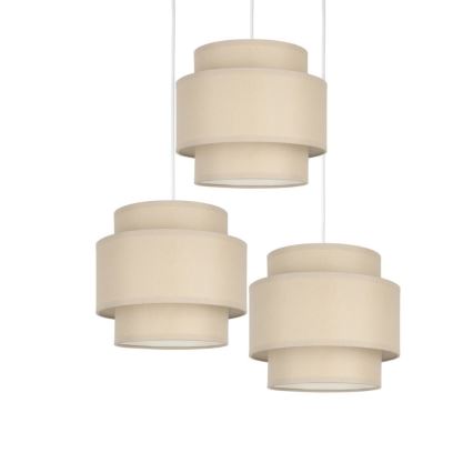 Brilagi - RESNA ripplamp kaablil 3xE27/60W/230V, Ø 45 cm, beež