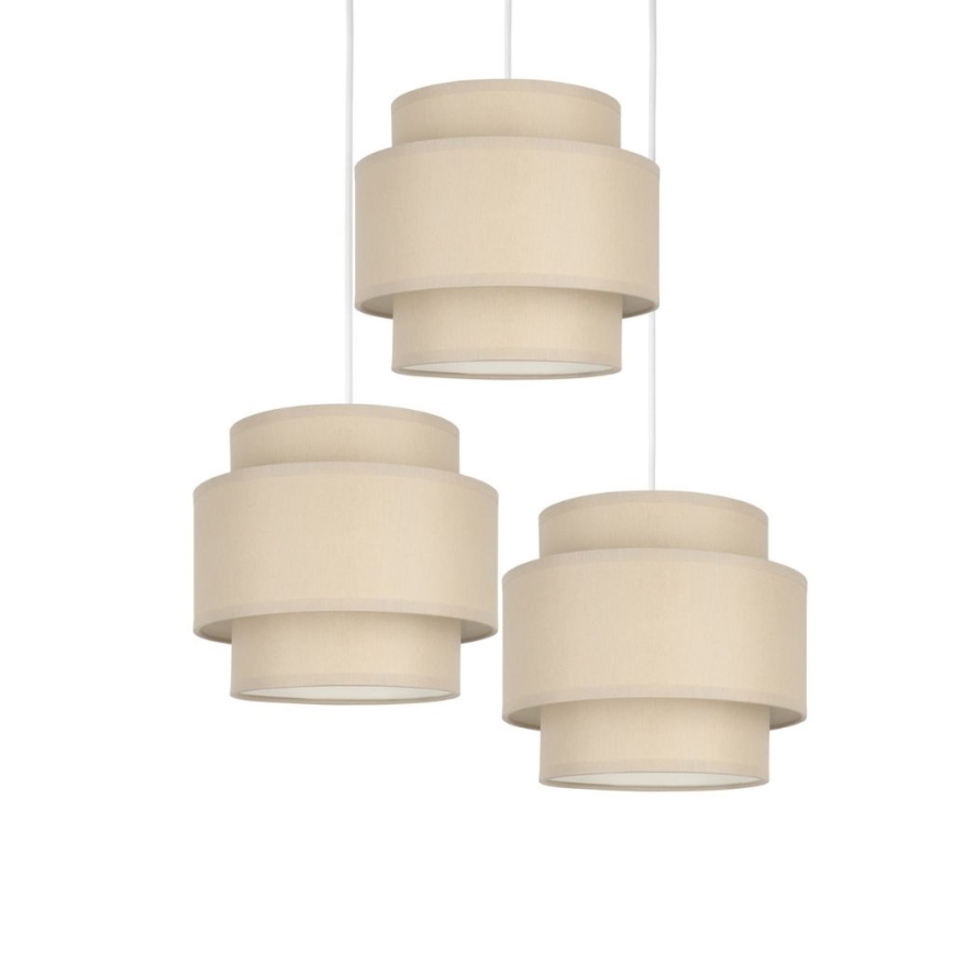 Brilagi - RESNA ripplamp kaablil 3xE27/60W/230V, Ø 45 cm, beež