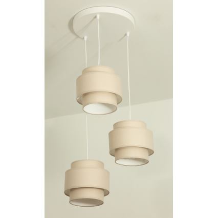 Brilagi - RESNA ripplamp kaablil 3xE27/60W/230V, Ø 45 cm, beež