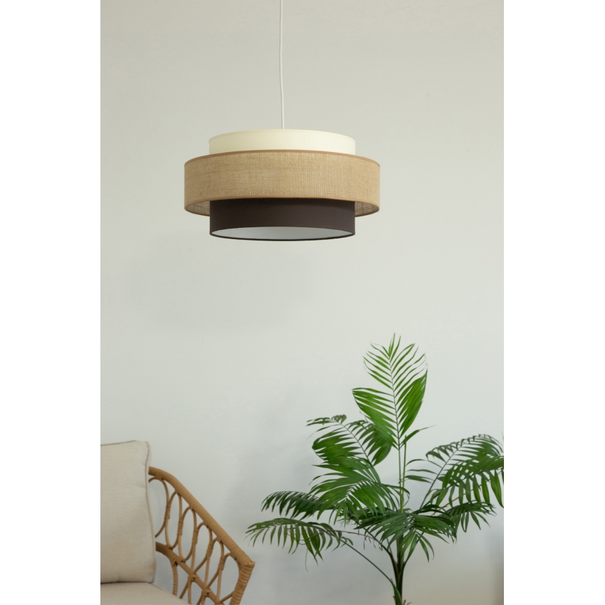 Brilagi - RESNA rippvalgusti kaabliga 1xE27/60W/230V, läbimõõt 40 cm, beež/must