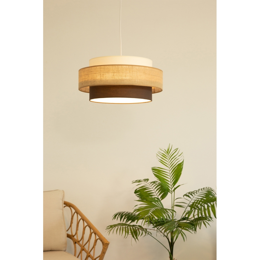 Brilagi - RESNA rippvalgusti kaabliga 1xE27/60W/230V, läbimõõt 40 cm, beež/must