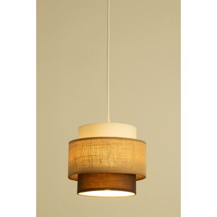 Brilagi - RESNA rippvalgusti kaablil, 2xE27/60W/230V, Ø 30 cm, beež/must