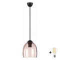 BRILAGI - RETRO GLASS LED-lühter kaablil 1xE27/60W/230V läbimõõt 17 cm must/suitsutud beež