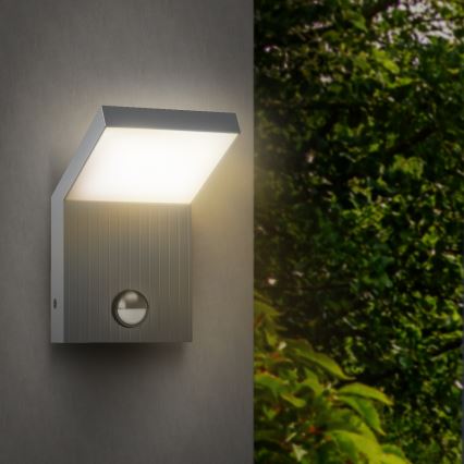 Brilagi - LED välisseinavalgusti liikumisanduriga RIANO LED/8W/230V hõbedane IP65