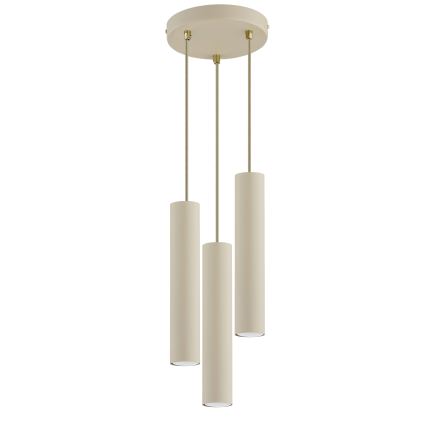 Brilagi - Ripatslaelamp kaabliga TUBE 3xGU10/15W/230V beež/kuldne