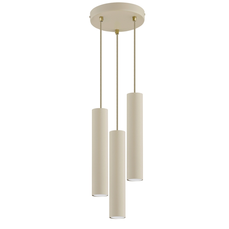 Brilagi - Ripatslaelamp kaabliga TUBE 3xGU10/15W/230V beež/kuldne
