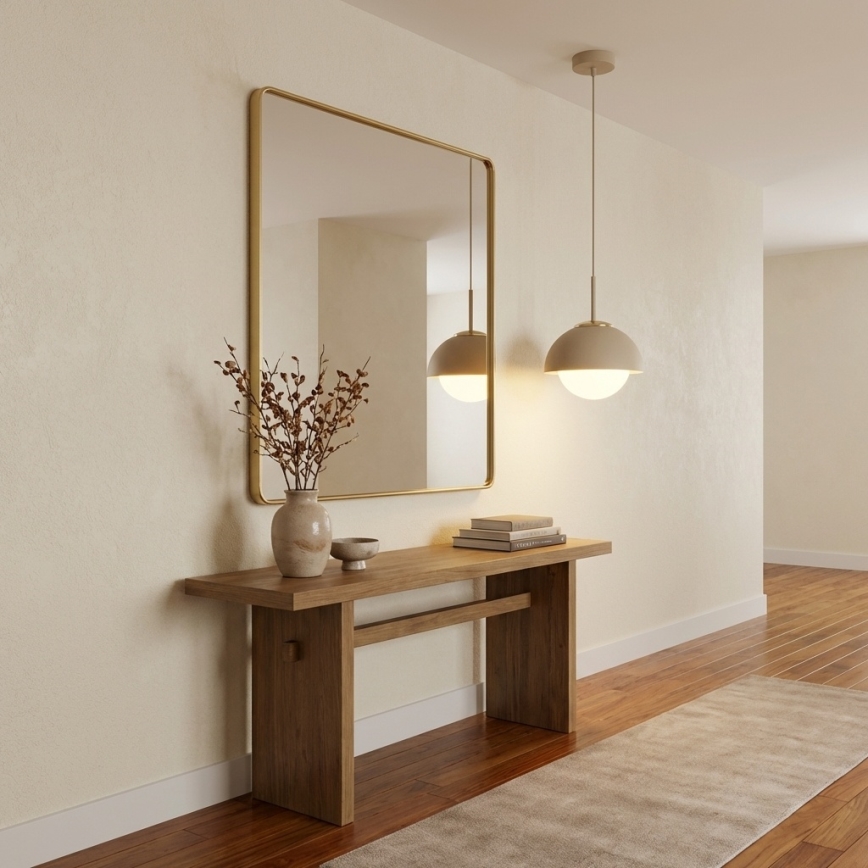 Brilagi - ripatslamp kaabliga 1xE27/60W/230V, läbimõõt 18 cm, beež/kuldne