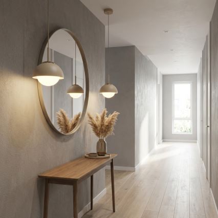 Brilagi - ripatslamp kaabliga 1xE27/60W/230V, läbimõõt 18 cm, beež/kuldne