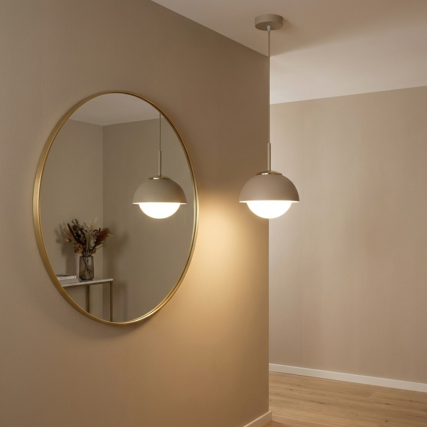 Brilagi - ripatslamp kaabliga 1xE27/60W/230V, läbimõõt 18 cm, beež/kuldne