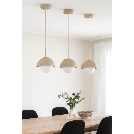 Brilagi - ripatslamp kaabliga 1xE27/60W/230V, läbimõõt 18 cm, beež/kuldne