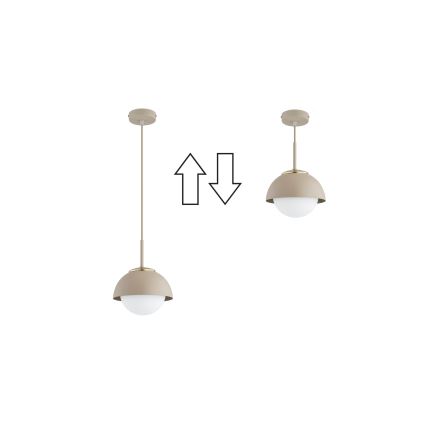Brilagi - ripatslamp kaabliga 1xE27/60W/230V, läbimõõt 18 cm, beež/kuldne