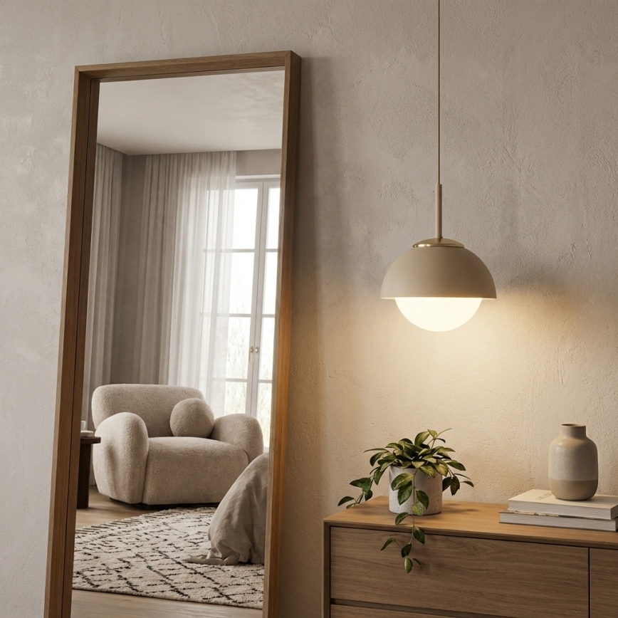 Brilagi - ripatslamp kaabliga COSMO 1xE27/60W/230V, läbimõõt 18 cm, beež/kuldne