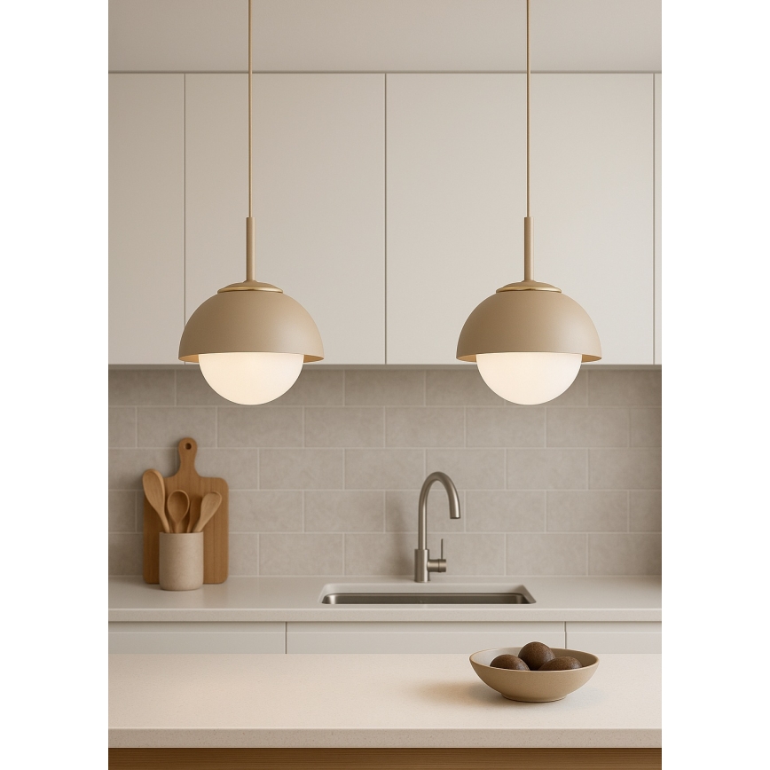 Brilagi - ripatslamp kaabliga COSMO 1xE27/60W/230V, läbimõõt 18 cm, beež/kuldne