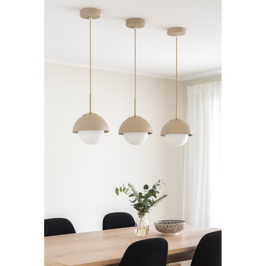 Brilagi - ripatslamp kaabliga COSMO 1xE27/60W/230V, läbimõõt 18 cm, beež/kuldne