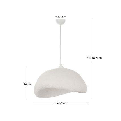 Brilagi - Ripatslamp kaablil WABI SABI 1xE27/40W/230V, läbimõõt 52 cm, valge