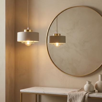 Brilagi - Ripatslamp traadiga 1xE27/60W/230V läbimõõt 20 cm beež/kuldne