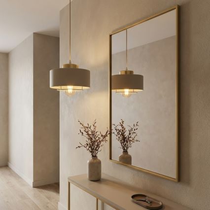 Brilagi - Ripatslamp traadiga 1xE27/60W/230V läbimõõt 20 cm beež/kuldne