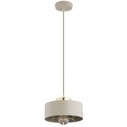 Brilagi - Ripatslamp traadiga SPRING 1xE27/60W/230V läbimõõt 20 cm beež/kuldne