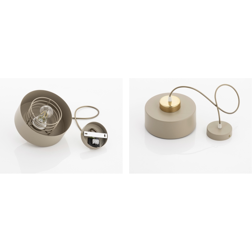 Brilagi - Ripatslamp traadiga SPRING 1xE27/60W/230V läbimõõt 20 cm beež/kuldne