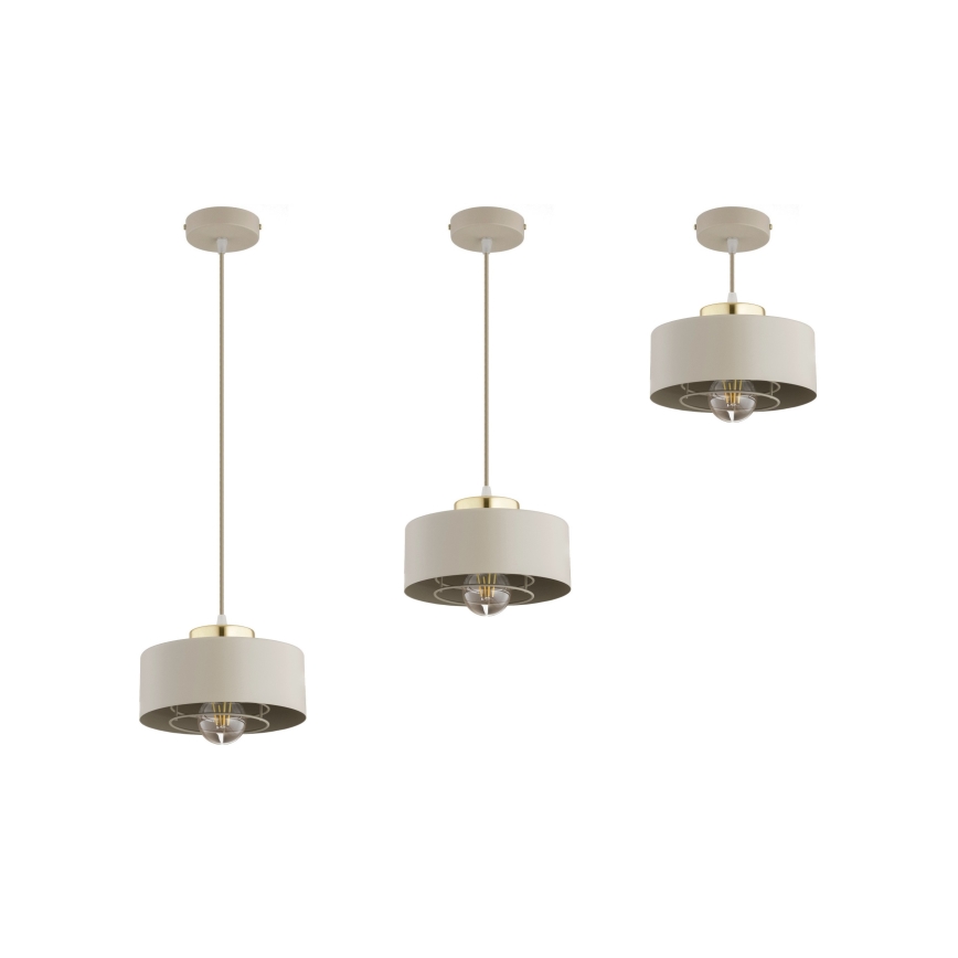 Brilagi - Ripatslamp traadiga SPRING 1xE27/60W/230V läbimõõt 20 cm beež/kuldne