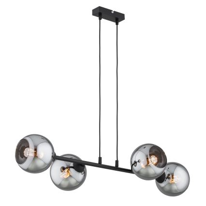 Brilagi - Ripatslühter juhtmega 4xE27/60W/230V must/suitsuhall