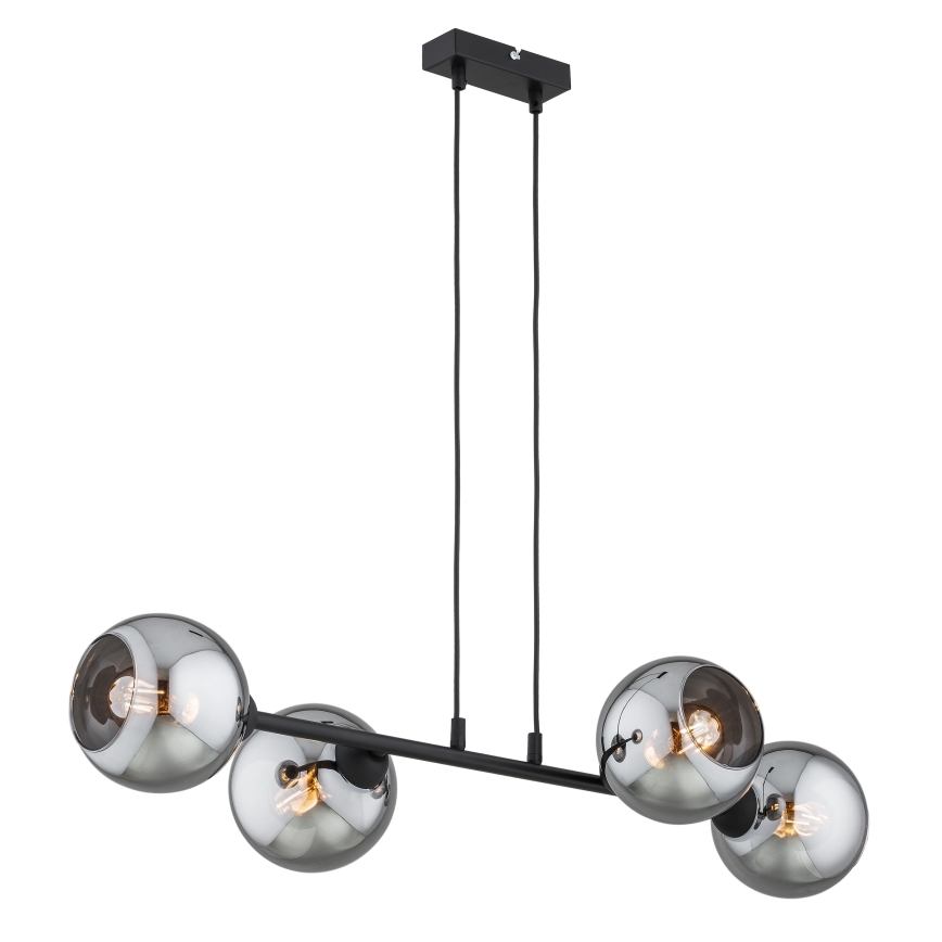 Brilagi - Ripatslühter juhtmega 4xE27/60W/230V must/suitsuhall