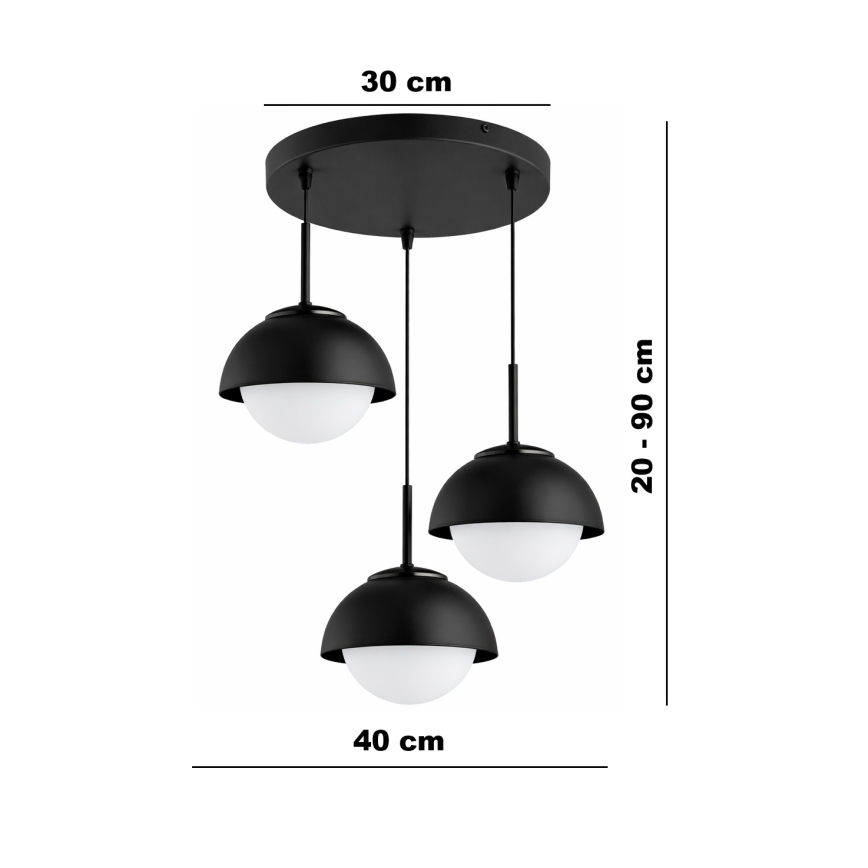 BRILAGI - Ripatslühter kaabliga COSMO 3xE27/60W/230V must