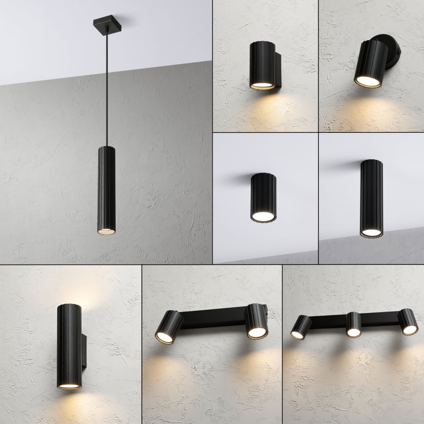 Brilagi - Ripatsvalgusti kaabliga CRISPINA 1xGU10/10W/230V must